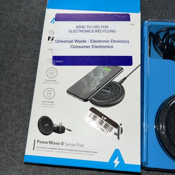 Anker PowerWave II 15W Qi Wireless Charging Pad (w/ Wall Charger) - Black - Picture 2 of 6